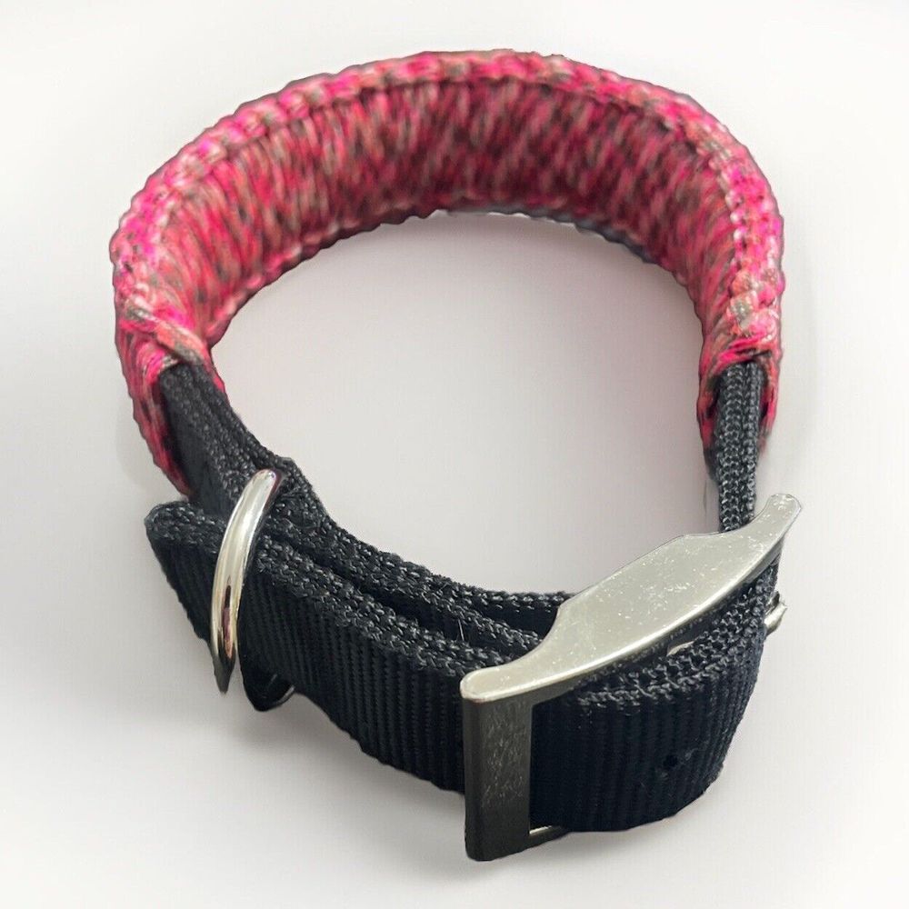 Para Cord Dog Collar‎ 17-22" adjustable Pink/Grey/Black/White